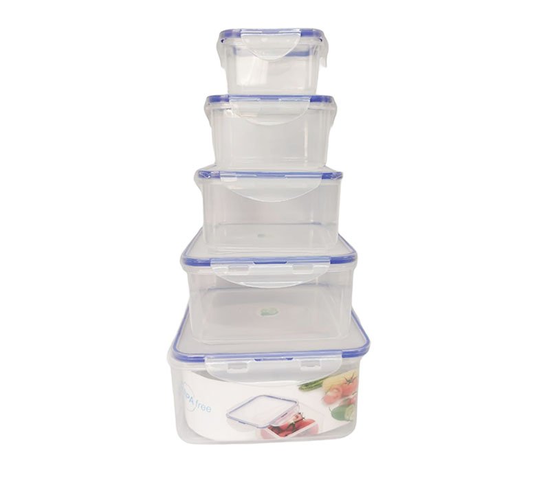 Set de 5 recipientes plásticos para comida - ColorPlastic
